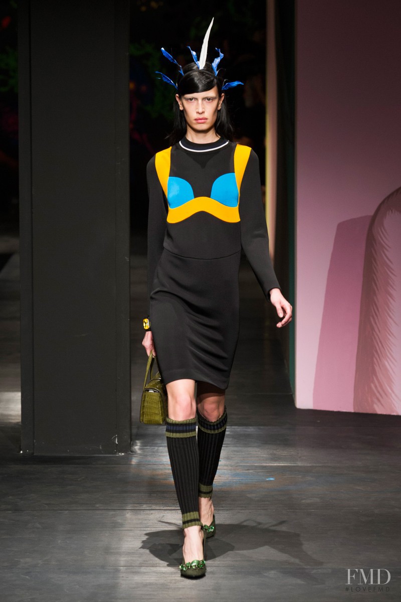 Sabrina Ioffreda featured in  the Prada fashion show for Spring/Summer 2014