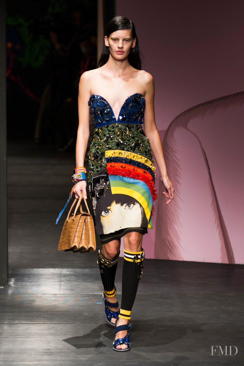 Amanda Murphy featured in  the Prada fashion show for Spring/Summer 2014