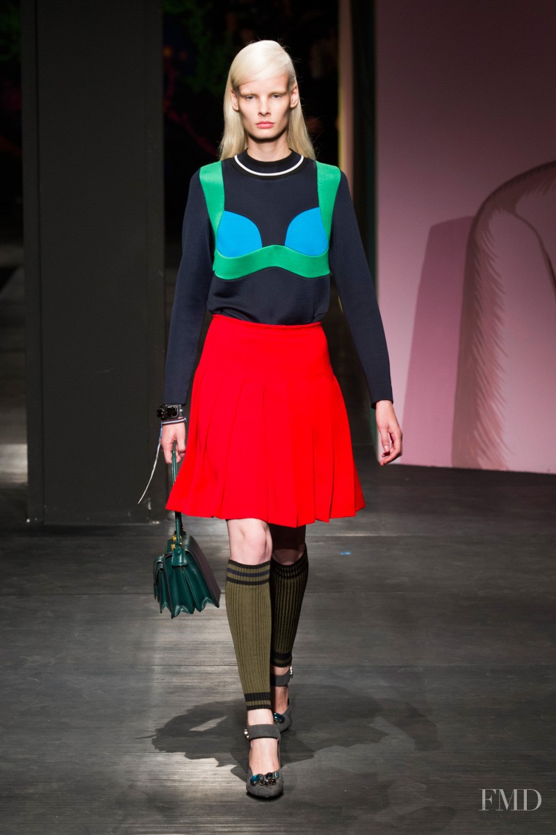 Irene Hiemstra featured in  the Prada fashion show for Spring/Summer 2014