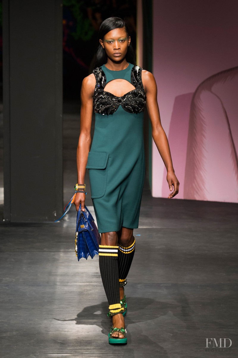 Betty Adewole featured in  the Prada fashion show for Spring/Summer 2014