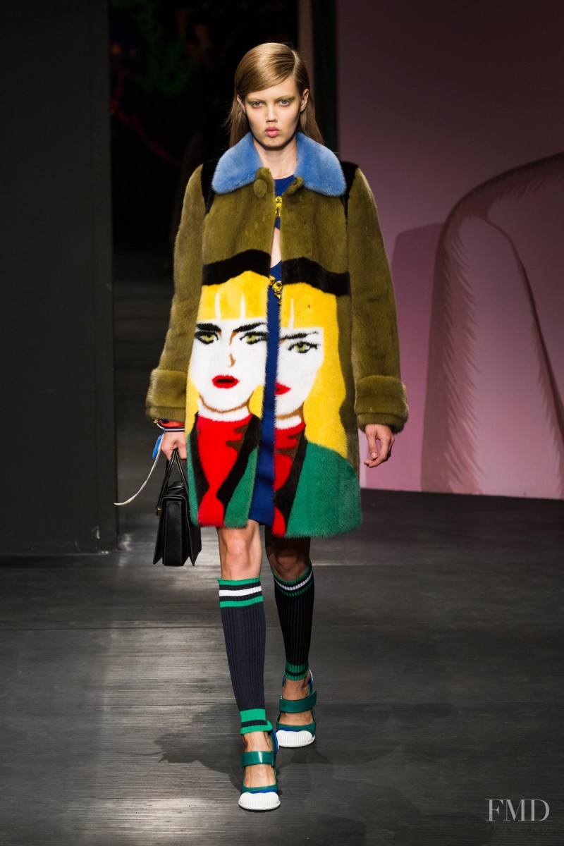 Lindsey Wixson featured in  the Prada fashion show for Spring/Summer 2014