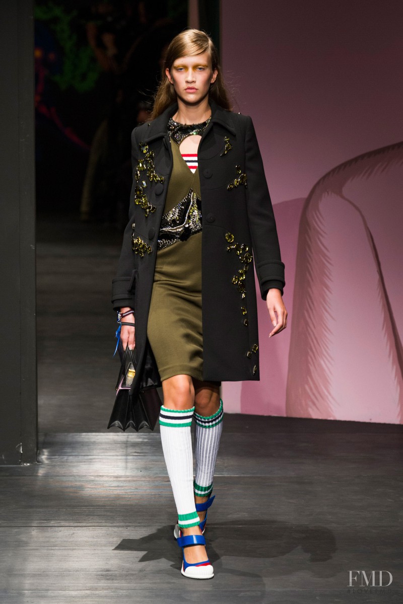Paulina King featured in  the Prada fashion show for Spring/Summer 2014