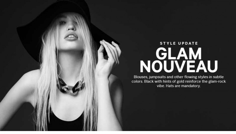 Daphne Groeneveld featured in  the H&M Glam Nouveau advertisement for Summer 2013