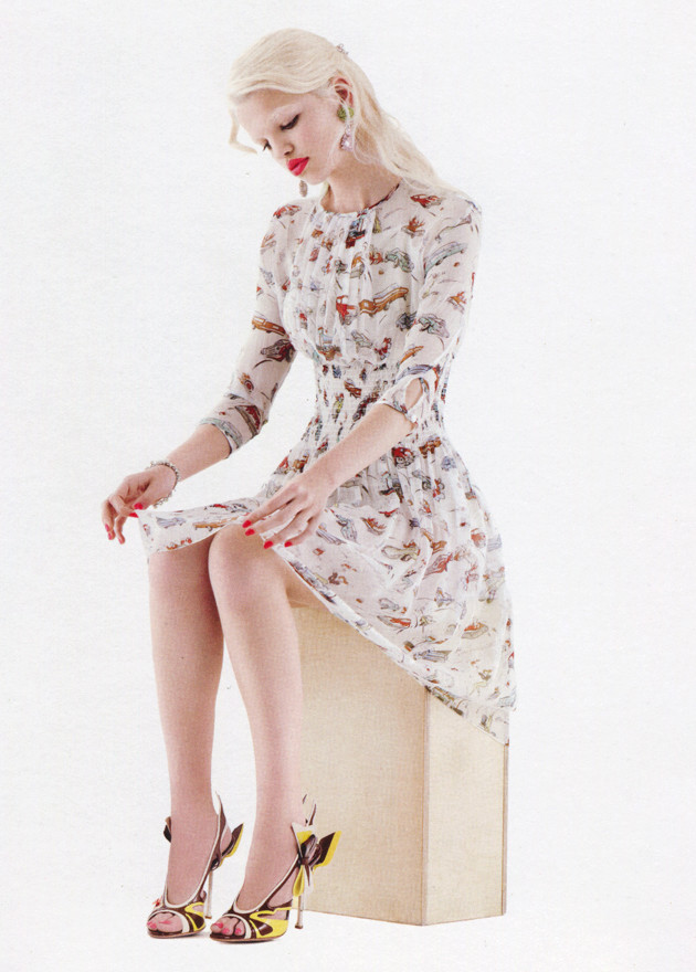 Daphne Groeneveld featured in  the Prada lookbook for Pre-Fall 2012