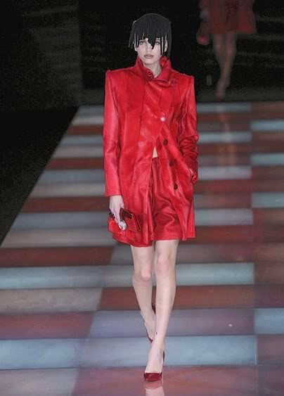 Daphne Groeneveld featured in  the Giorgio Armani fashion show for Autumn/Winter 2010