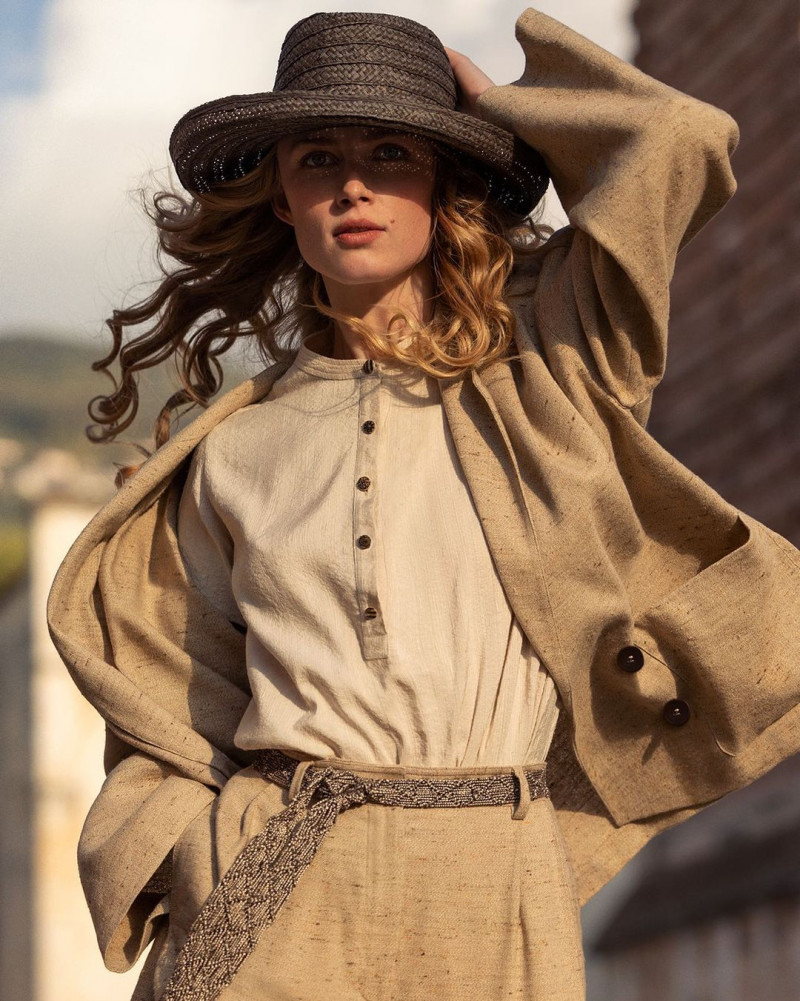 Rianne Van Rompaey featured in  the Loro Piana advertisement for Spring/Summer 2023