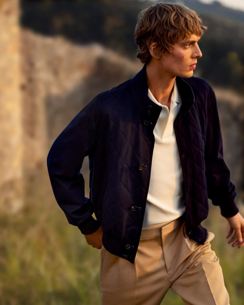 Leon Dame featured in  the Loro Piana advertisement for Spring/Summer 2023