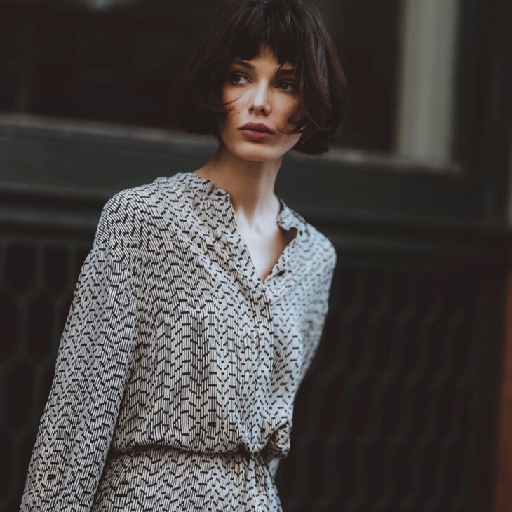 Renata Gubaeva featured in  the Reiss advertisement for Pre-Fall 2019