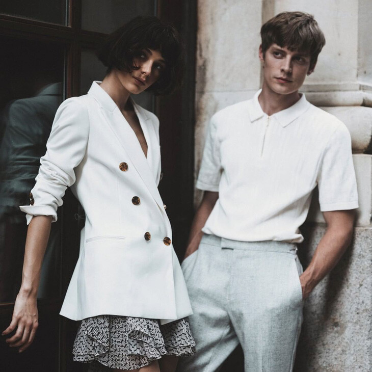 Janis Ancens featured in  the Reiss advertisement for Pre-Fall 2019