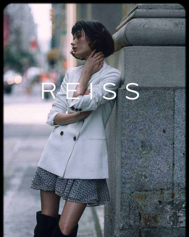 Renata Gubaeva featured in  the Reiss advertisement for Pre-Fall 2019