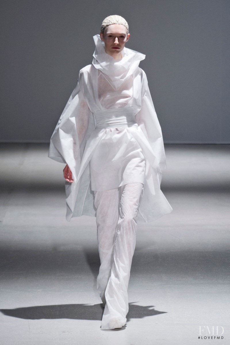 Manuela Frey featured in  the Gareth Pugh fashion show for Autumn/Winter 2014