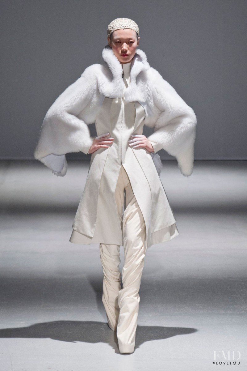 Tian Yi featured in  the Gareth Pugh fashion show for Autumn/Winter 2014