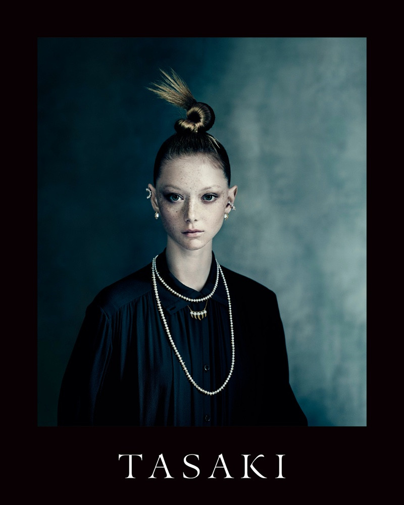 Sara Grace Wallerstedt featured in  the Tasaki advertisement for Autumn/Winter 2022