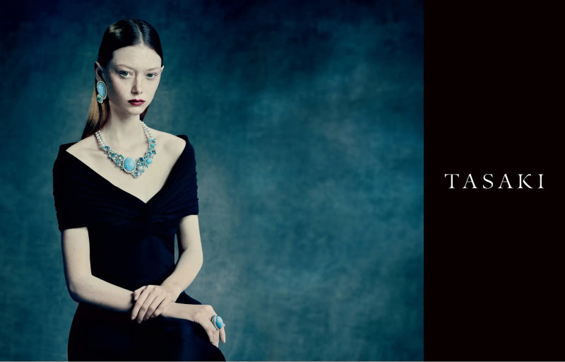 Sara Grace Wallerstedt featured in  the Tasaki advertisement for Autumn/Winter 2022