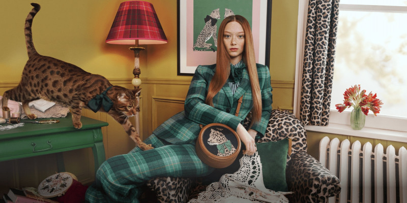 Sara Grace Wallerstedt featured in  the Kate Spade New York advertisement for Autumn/Winter 2022