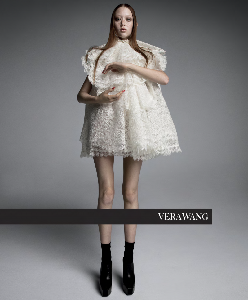 Sara Grace Wallerstedt featured in  the Vera Wang advertisement for Spring/Summer 2019