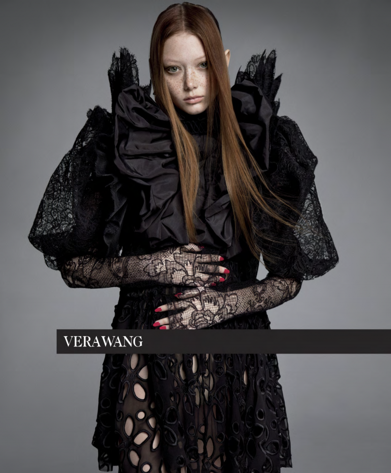 Sara Grace Wallerstedt featured in  the Vera Wang advertisement for Spring/Summer 2019