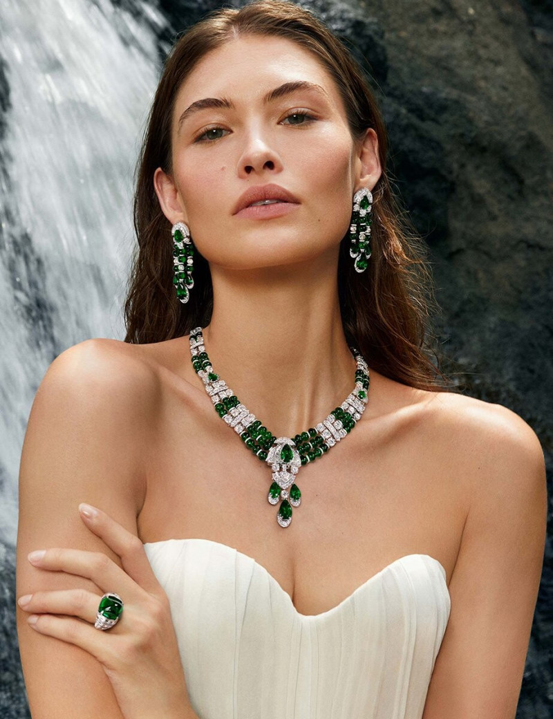 Grace Elizabeth featured in  the Graff Diamonds Graffablous Chapter V: Goddess of the Waterfall  advertisement for Spring/Summer 2023