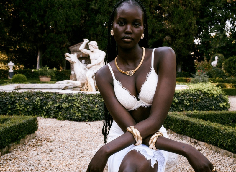 Adut Akech Bior featured in  the Victoria\'s Secret advertisement for Spring/Summer 2023