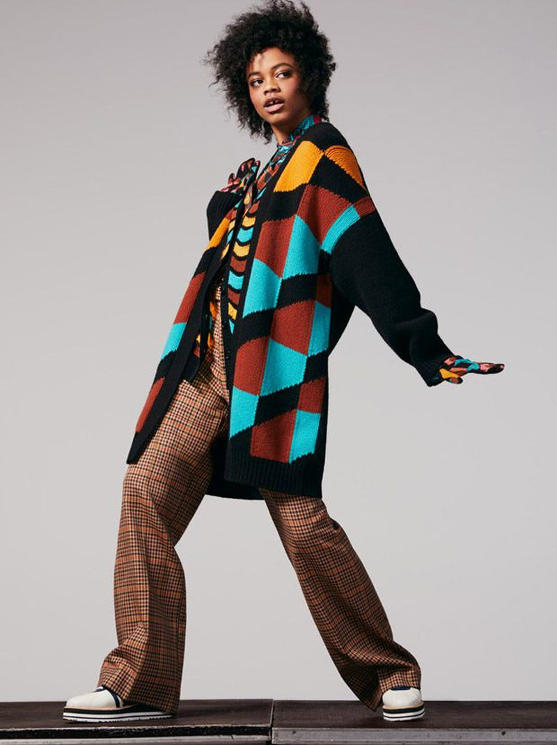 Aaliyah Hydes featured in  the M Missoni advertisement for Autumn/Winter 2018