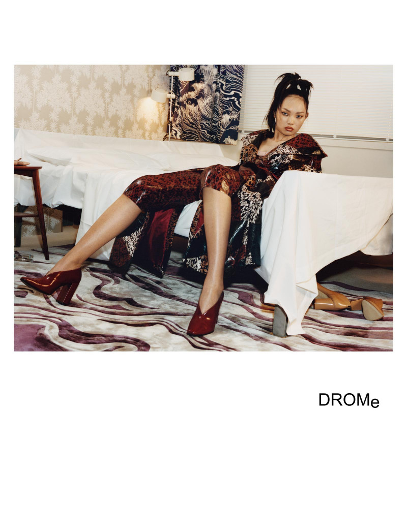 Ling Ling Chen featured in  the DROMe advertisement for Autumn/Winter 2018