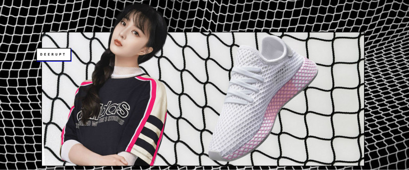 Fan Bing Bing featured in  the Adidas Originals Deerupt Runner advertisement for Autumn/Winter 2018