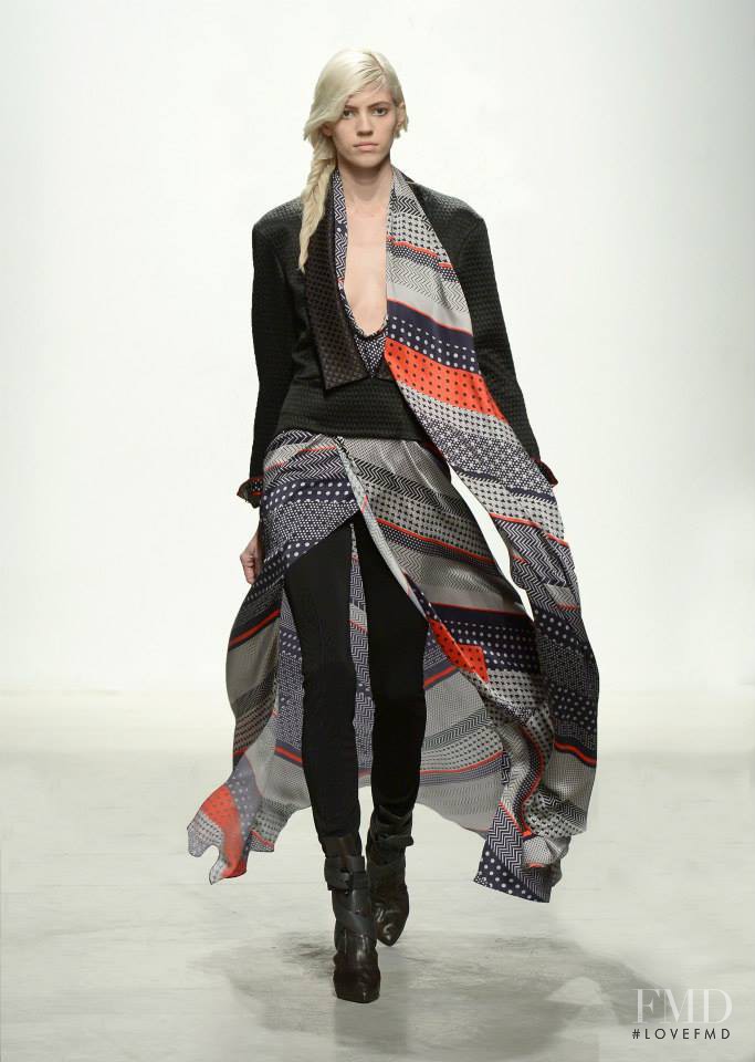 Devon Windsor featured in  the Leonard fashion show for Autumn/Winter 2014