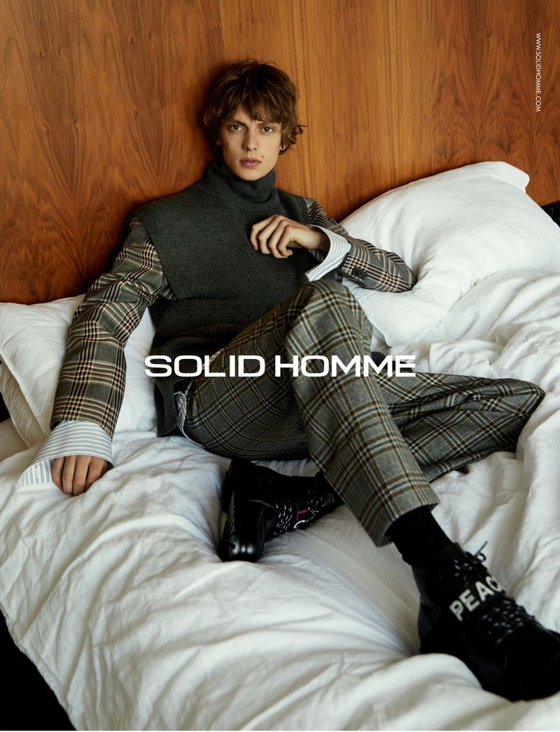 Leon Dame featured in  the Solid Homme advertisement for Autumn/Winter 2018