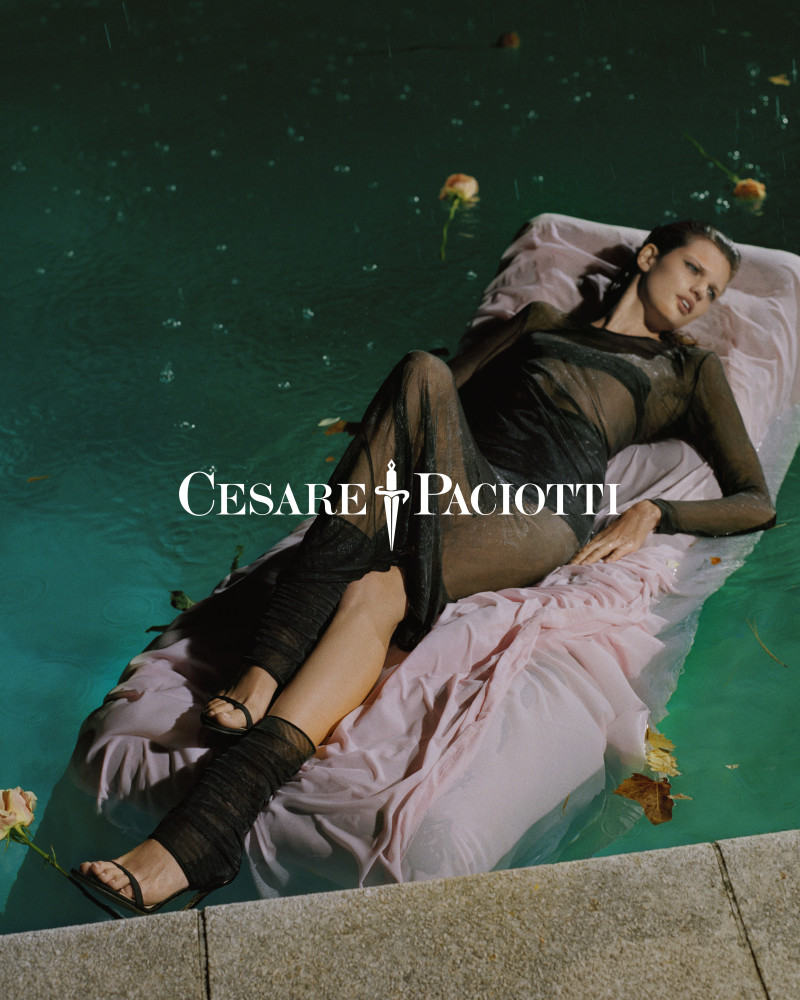 Bette Franke featured in  the Cesare Paciotti advertisement for Autumn/Winter 2018