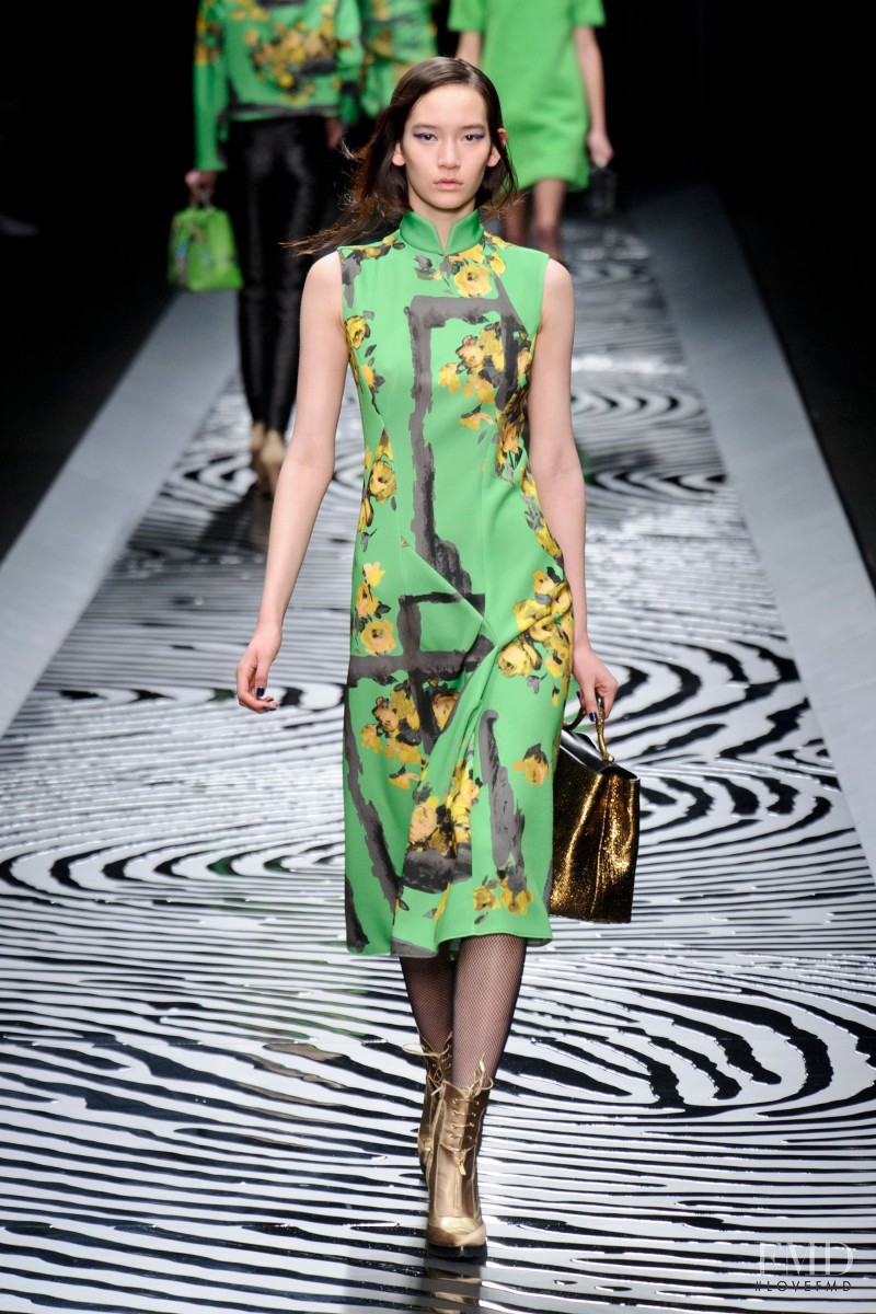 Mona Matsuoka featured in  the Shiatzy Chen fashion show for Autumn/Winter 2014
