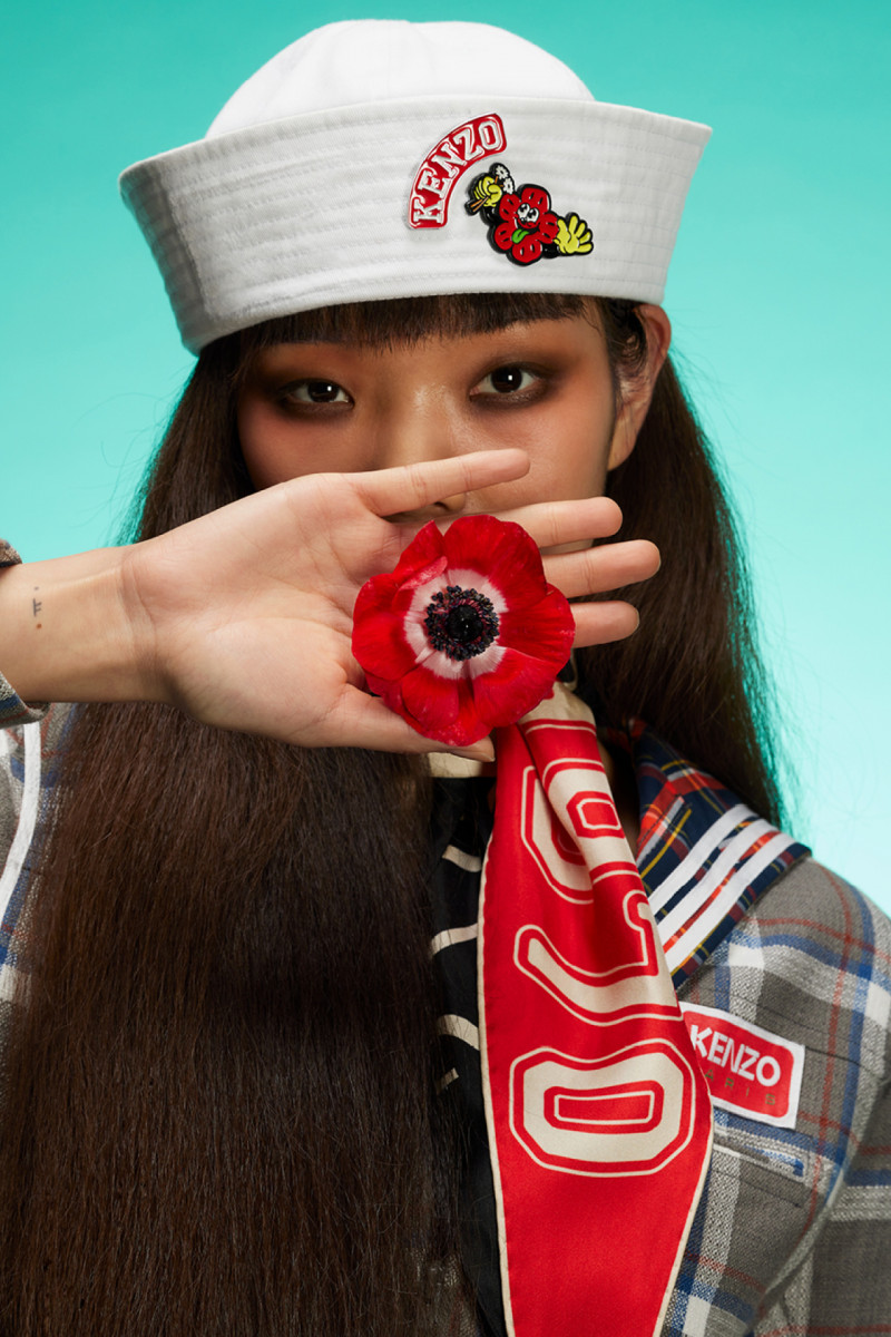 Youn Bomi featured in  the Kenzo Kenzo S/S 2023 Nautical Campaign advertisement for Spring/Summer 2023