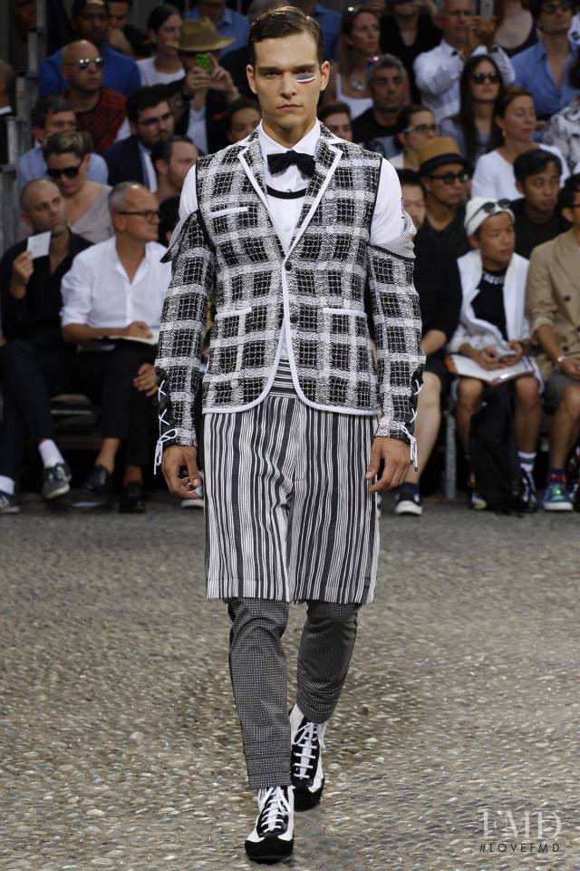 Alexandre Cunha featured in  the Moncler Gamme Bleu fashion show for Spring/Summer 2015