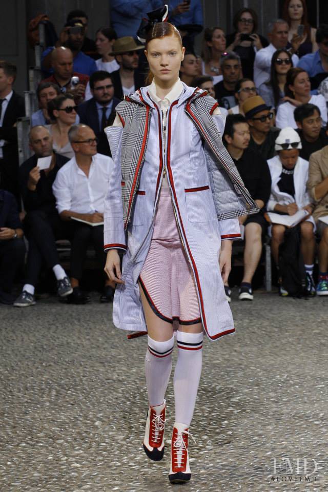 Anastasia Ivanova featured in  the Moncler Gamme Bleu fashion show for Spring/Summer 2015