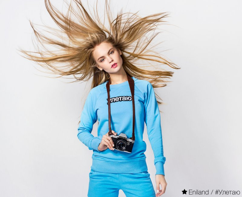 Anastasiya Scheglova featured in  the Eniland catalogue for Spring/Summer 2016