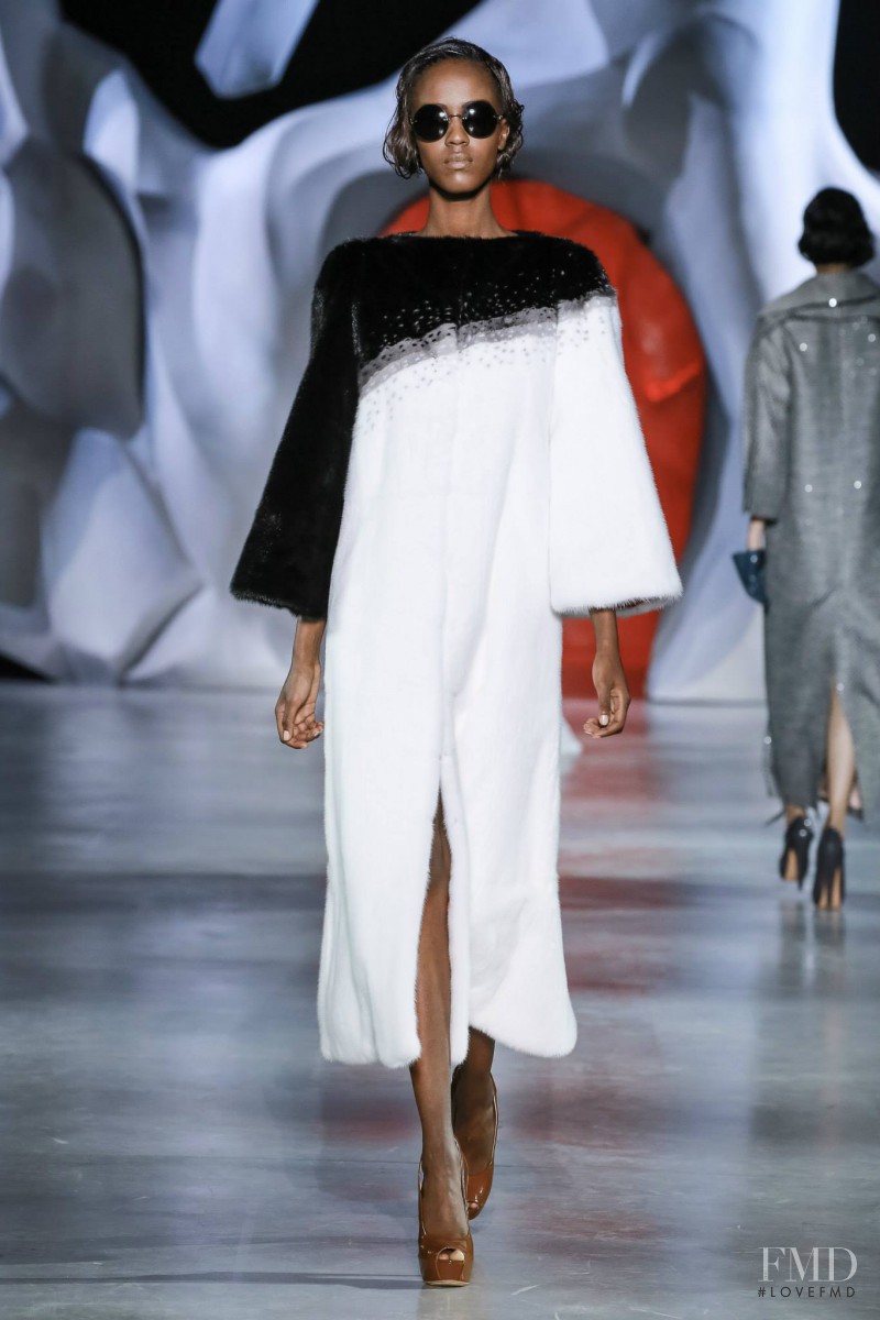 Leila Ndabirabe featured in  the Ulyana Sergeenko fashion show for Autumn/Winter 2014