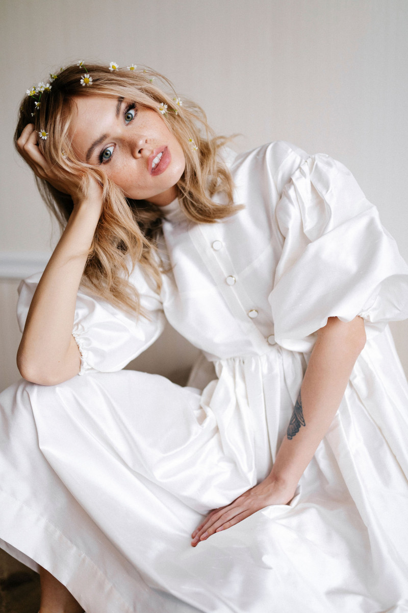 Anastasiya Scheglova featured in  the Vesssna Maria lookbook for Spring/Summer 2020