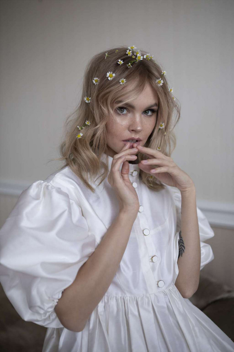 Anastasiya Scheglova featured in  the Vesssna Maria lookbook for Spring/Summer 2020