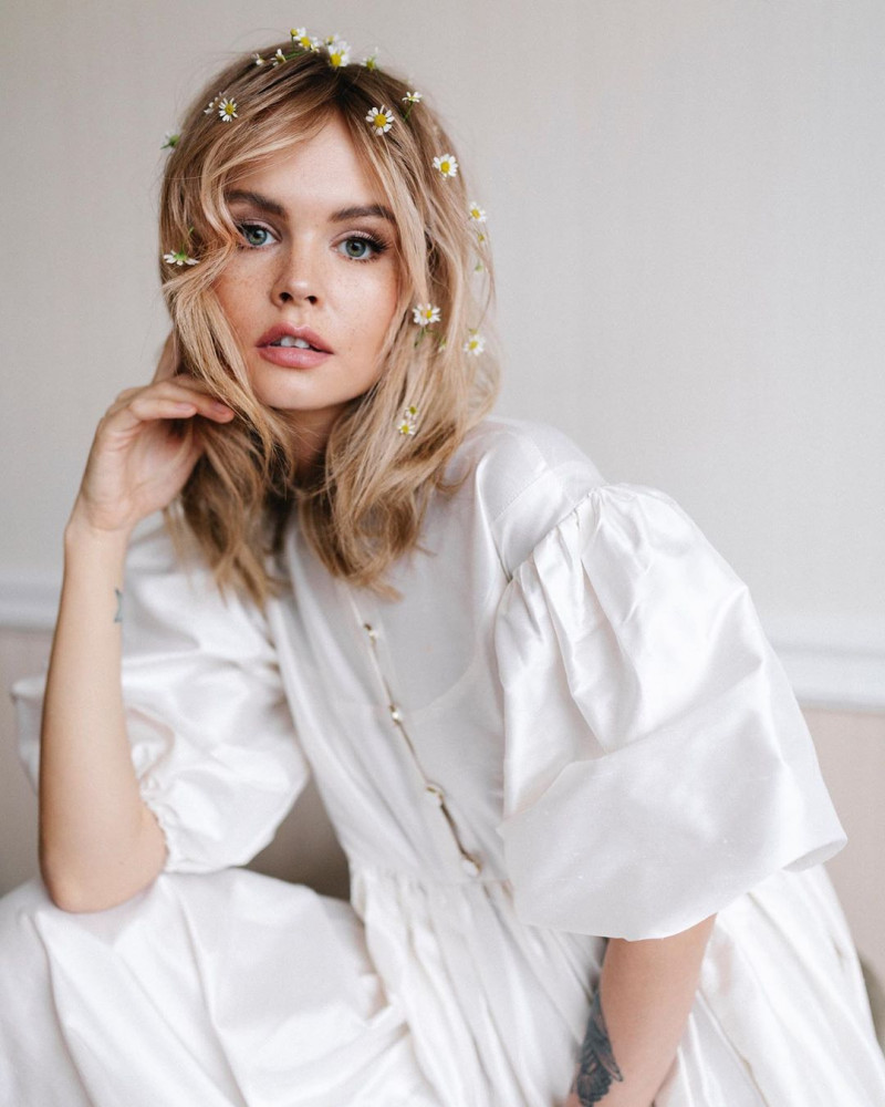 Anastasiya Scheglova featured in  the Vesssna Maria lookbook for Spring/Summer 2020