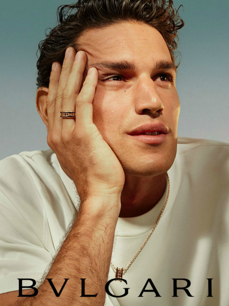 Giacomo Cavalli featured in  the Bulgari advertisement for Summer 2021