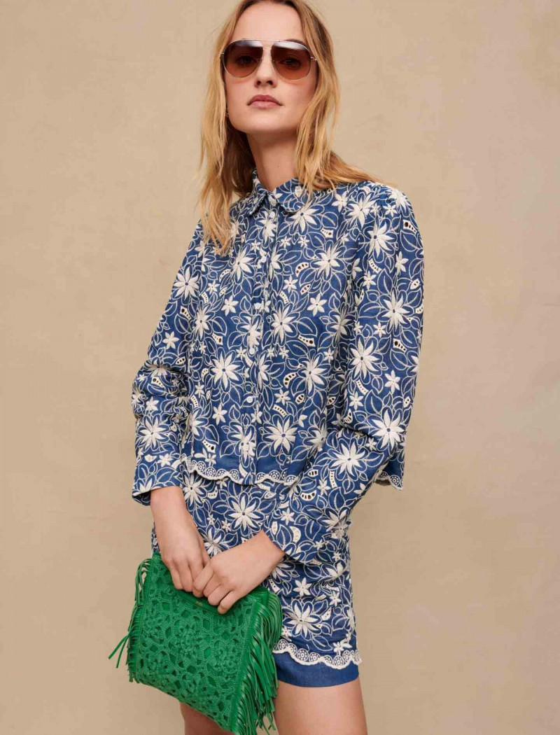 Maartje Verhoef featured in  the Maje catalogue for Spring/Summer 2023