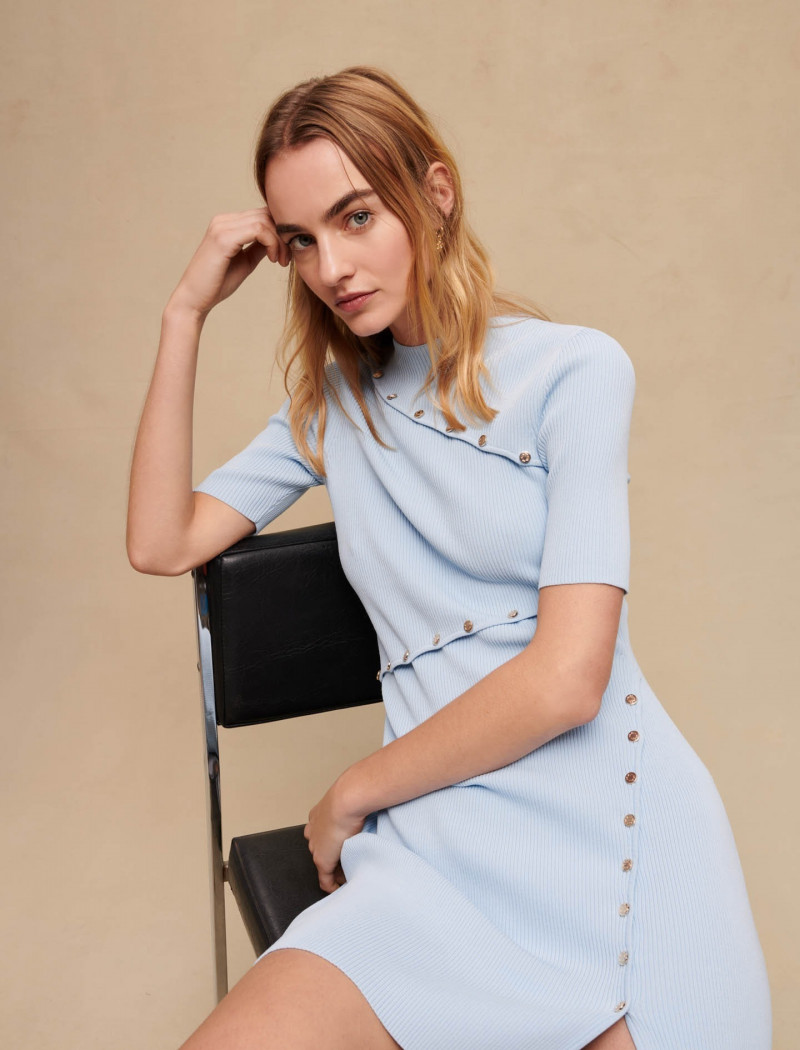 Maartje Verhoef featured in  the Maje catalogue for Spring/Summer 2023