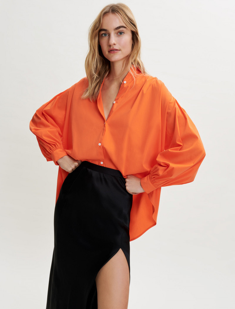 Maartje Verhoef featured in  the Maje catalogue for Spring/Summer 2022