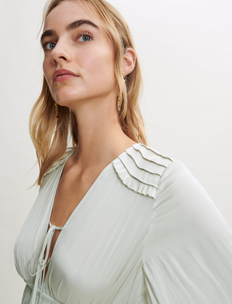 Maartje Verhoef featured in  the Maje catalogue for Spring/Summer 2022