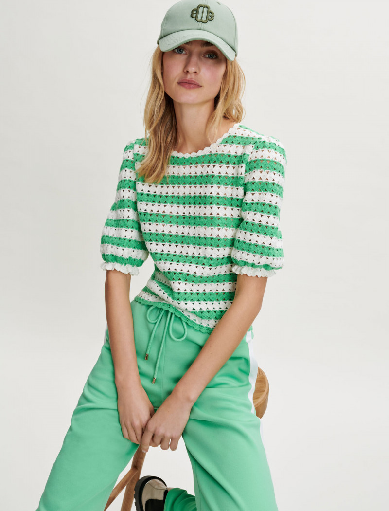 Maartje Verhoef featured in  the Maje catalogue for Spring/Summer 2022