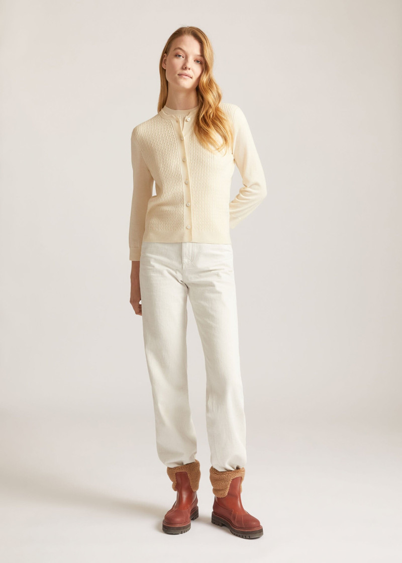 Roos Abels featured in  the Loro Piana lookbook for Pre-Fall 2022