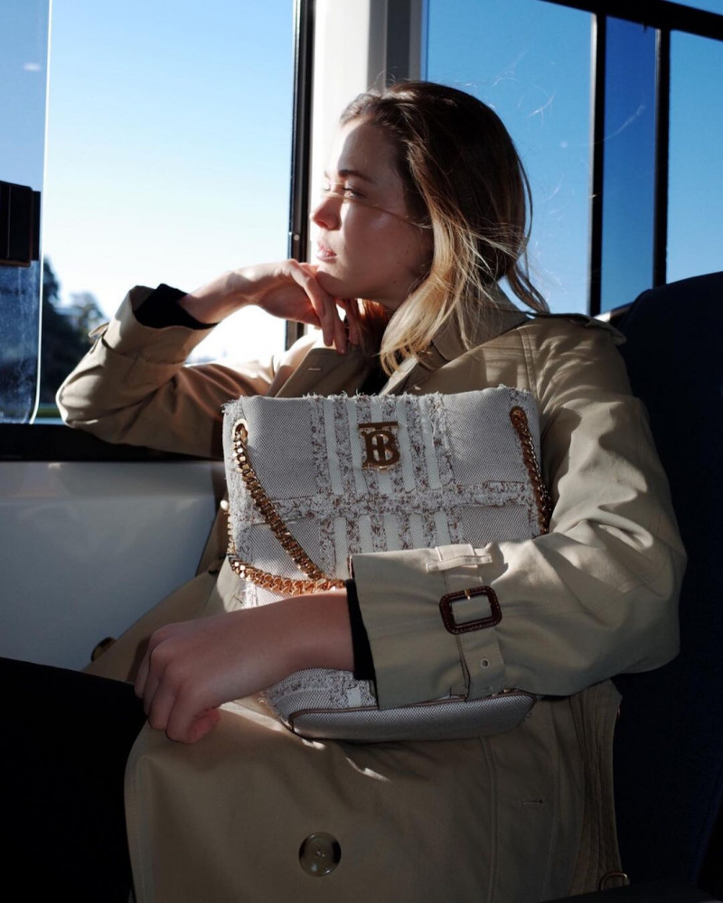 Victoria Lee featured in  the Burberry Social Media advertisement for Pre-Fall 2022