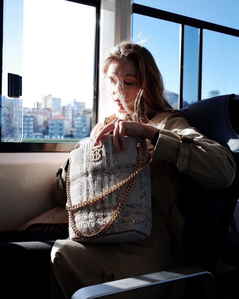 Victoria Lee featured in  the Burberry Social Media advertisement for Pre-Fall 2022