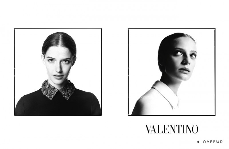 Ine Neefs featured in  the Valentino advertisement for Autumn/Winter 2014
