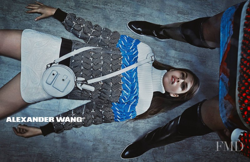 Vanessa Moody featured in  the Alexander Wang advertisement for Autumn/Winter 2014