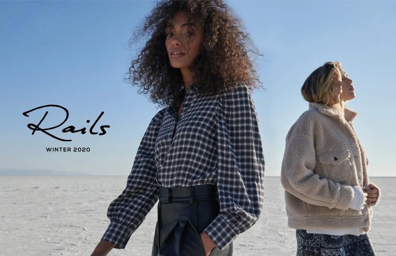 Victoria Lee featured in  the Rails lookbook for Autumn/Winter 2021
